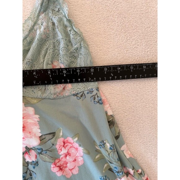 Flora Nikrooz Nightgown Cotton Lace BlueFloral Camisole Size Medium - Picture 6 of 7
